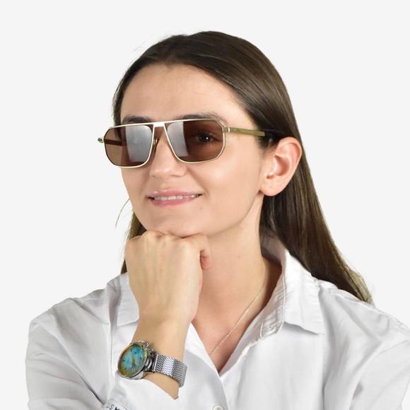 NEW SPR A53 VAF10D PRADA SUNGLASSES PRA53S GOLD PRADA PR A53S VAF10D EYEWEAR - Picture 1 of 4